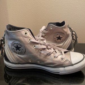 Converse high top. Metallic with zipper detail. Super cute.